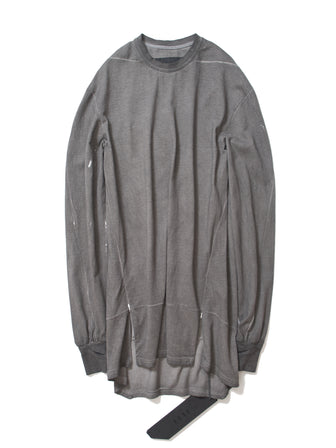 GRAY DYED WHITE PAINTED EMBROIDERY SWEATSHIRT / GRYWHT - HAMCUS