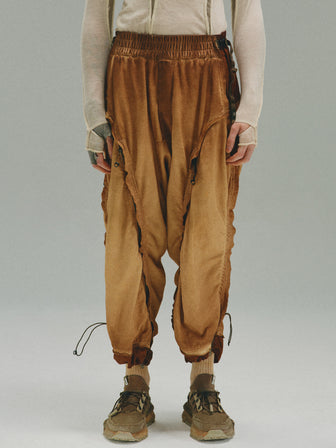 SCARS / Raw Edge Stitching Expandable Cropped Pants