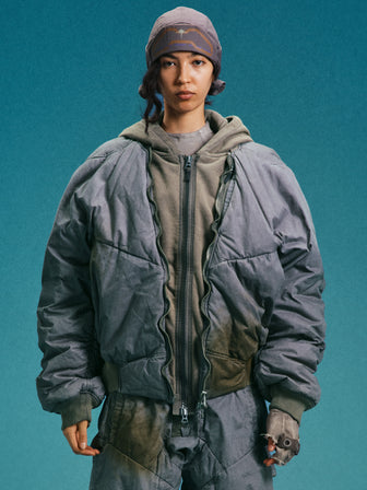 Raiden-17 / Low-Orbit MA-1 Waxed Pilot Faux-Layered Padded Bomber
