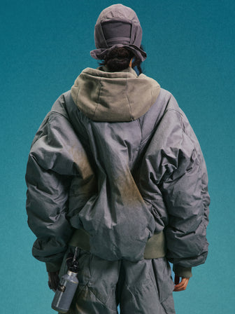 Raiden-17 / Low-Orbit MA-1 Waxed Pilot Faux-Layered Padded Bomber