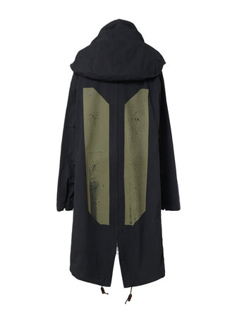 DYED STRUCTURAL WIRE LONG REVERSIBLE HOODED PARKA