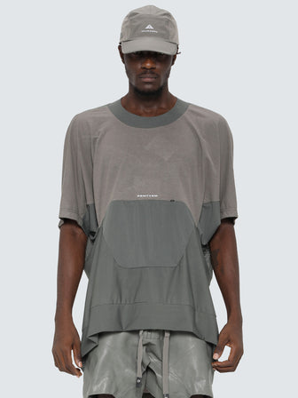 perforated mesh floating geo panel layer t-shirts