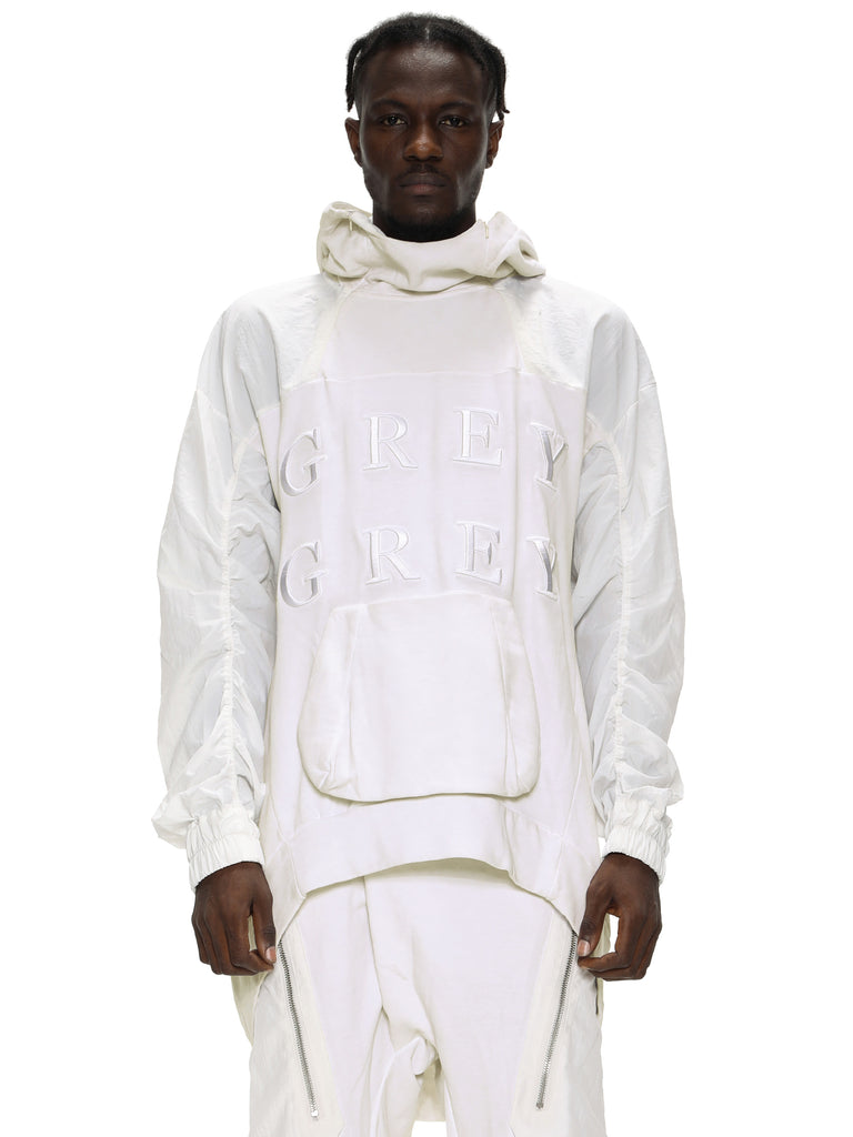 EMBROIDERED OVERSIZED HOODIE - DIRT WHITE – HAMCUS