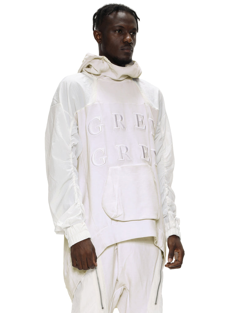 EMBROIDERED OVERSIZED HOODIE - DIRT WHITE – HAMCUS