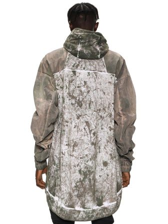 EMBROIDERED OVERSIZED HOODIE - MOSS DYED