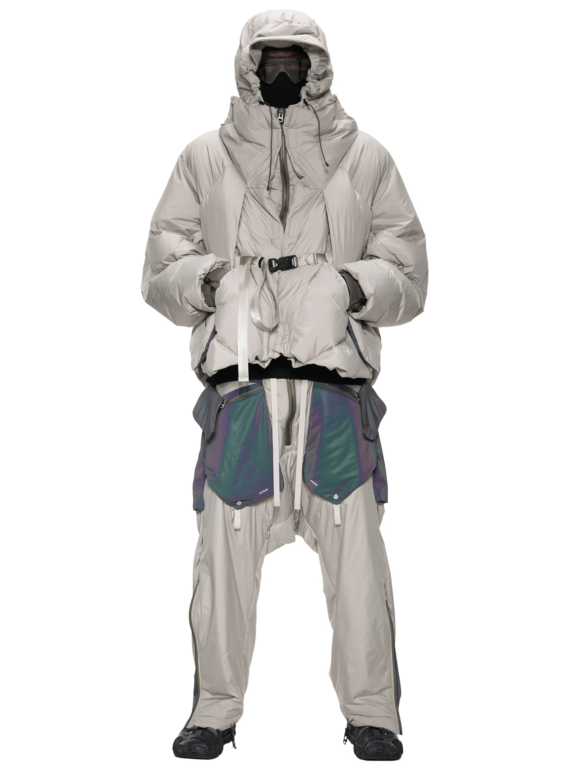 arctic aurora reflective geo panel layered quilted snow pants – HAMCUS