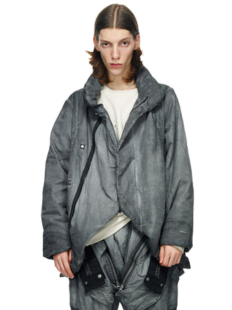 ZIPPER RIPPED SPINE PADDED COAT - DYED - HAMCUS