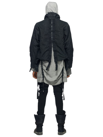 ZIPPER RIPPED SPINE PADDED COAT - DYED - HAMCUS