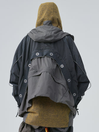 HAMCUS : 햄커스] Quilted Pyra-hood puffer jacket deep depth taupe - SAMPLAS