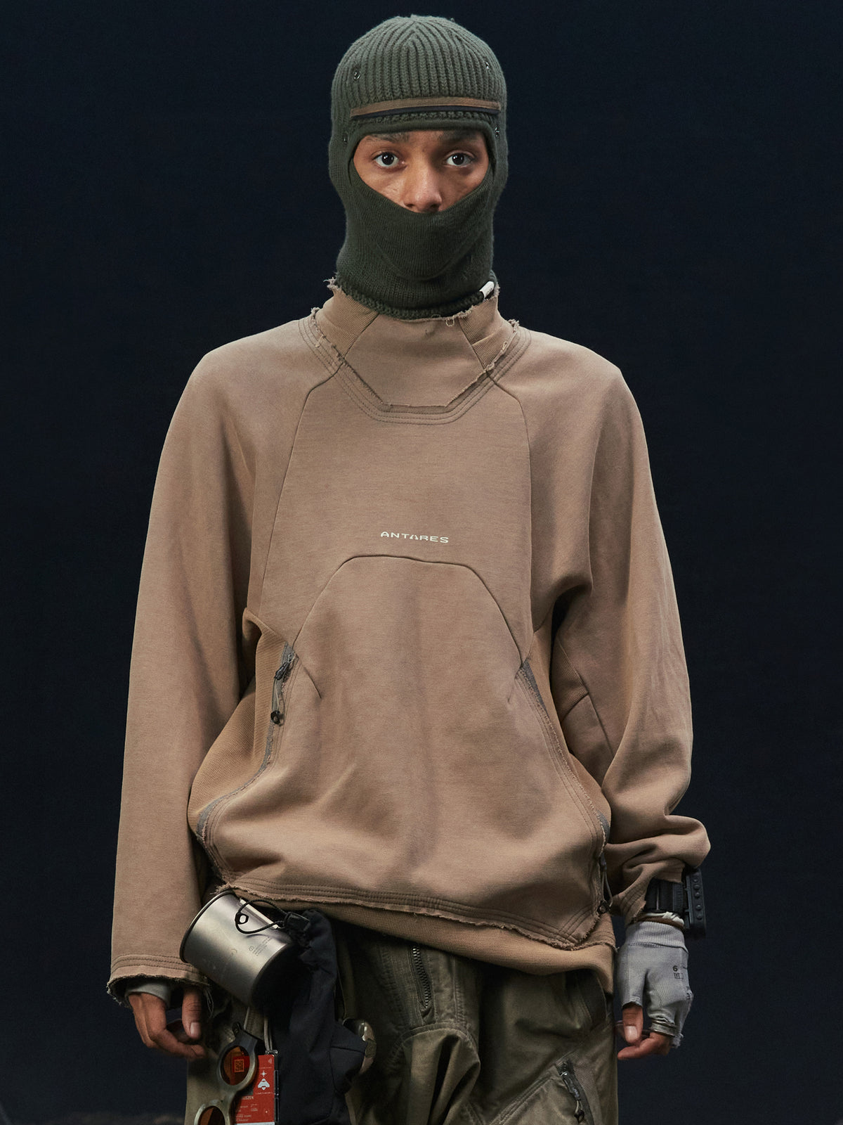 Geo Ribbed Panel pullover
