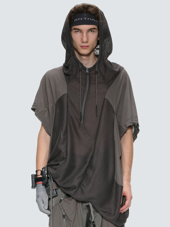 Edge Vagrant / mesh panel hooded t-shirt