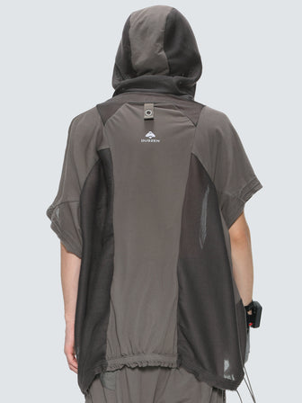 Edge Vagrant / mesh panel hooded t-shirt