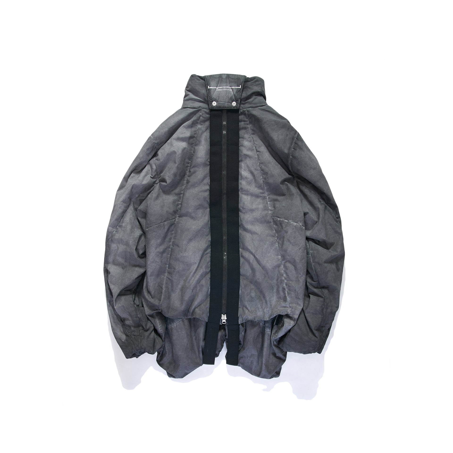 ZIPPER RIPPED SPINE PADDED COAT - DYED