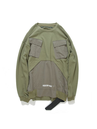 PATCHED MULTI POCKETS GEO-CUT PULLOVER - HAMCUS